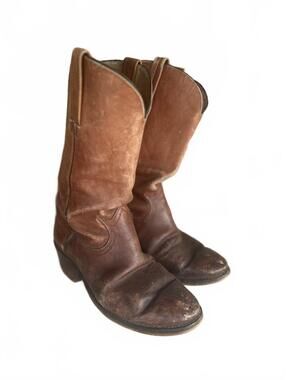 Beautifly Aged Vintage 90's Frye Cowboy Boots Women's 8.5 Brown Country Cowgirl